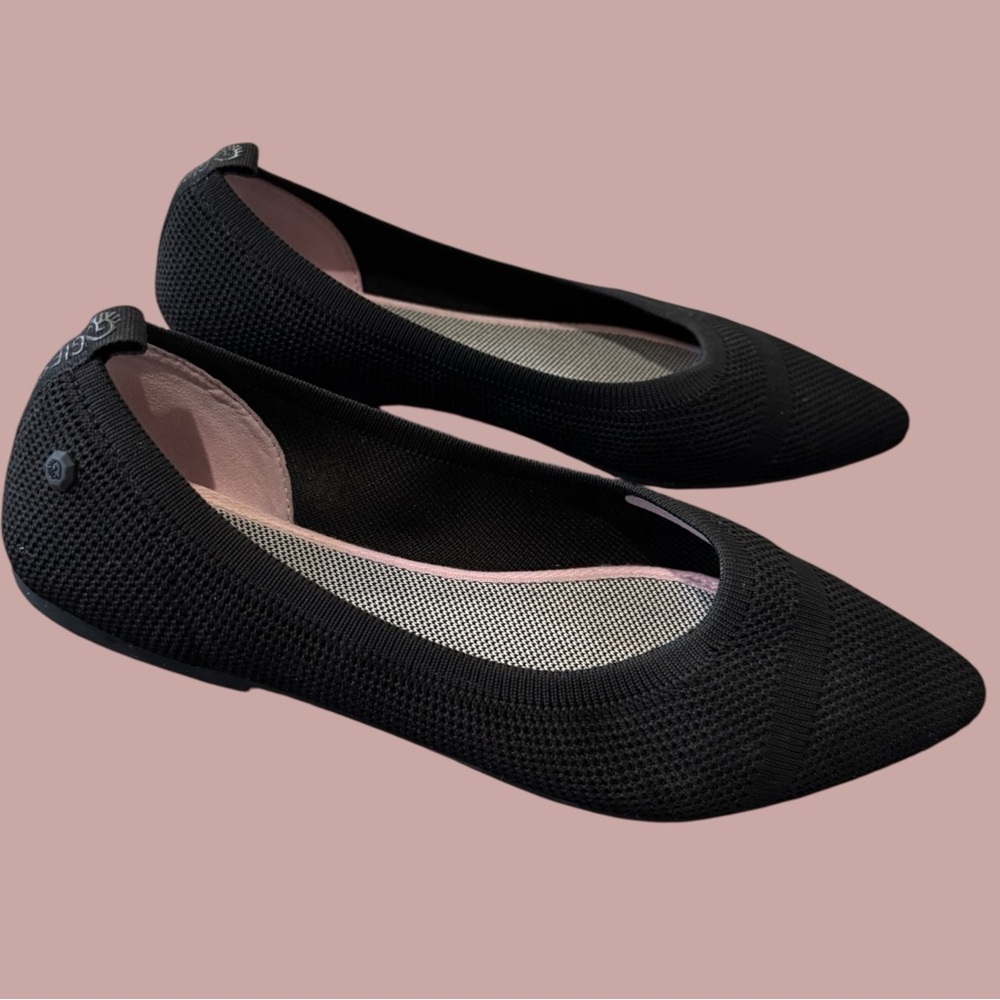 Giesswein Pointed Black Flats Minimalist Suede Loafers